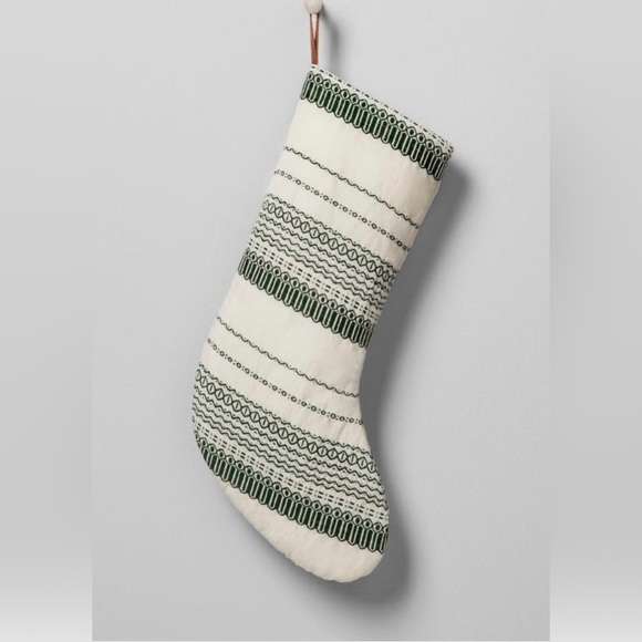 NWT Hearth and Hand by Magnolia Christmas stocking cream and green - Picture 2 of 3